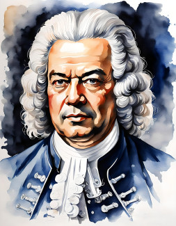 Johann Sebastian Bach Aquarell
